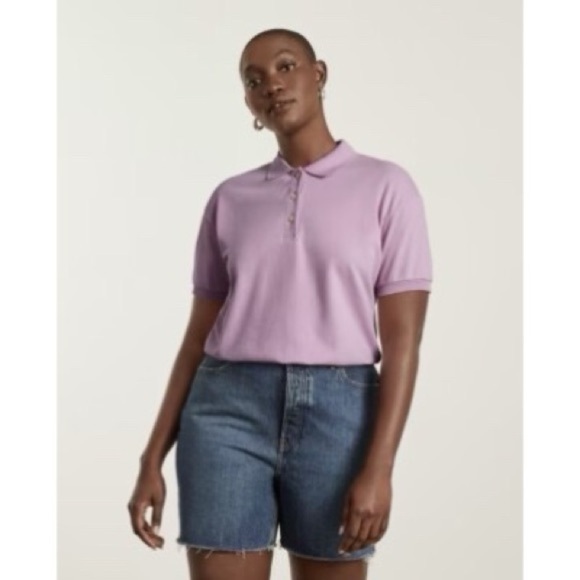 Everlane Tops - Everlane Organic Cotton Polo Shirt Lavender Purple Collared Top Women’s L